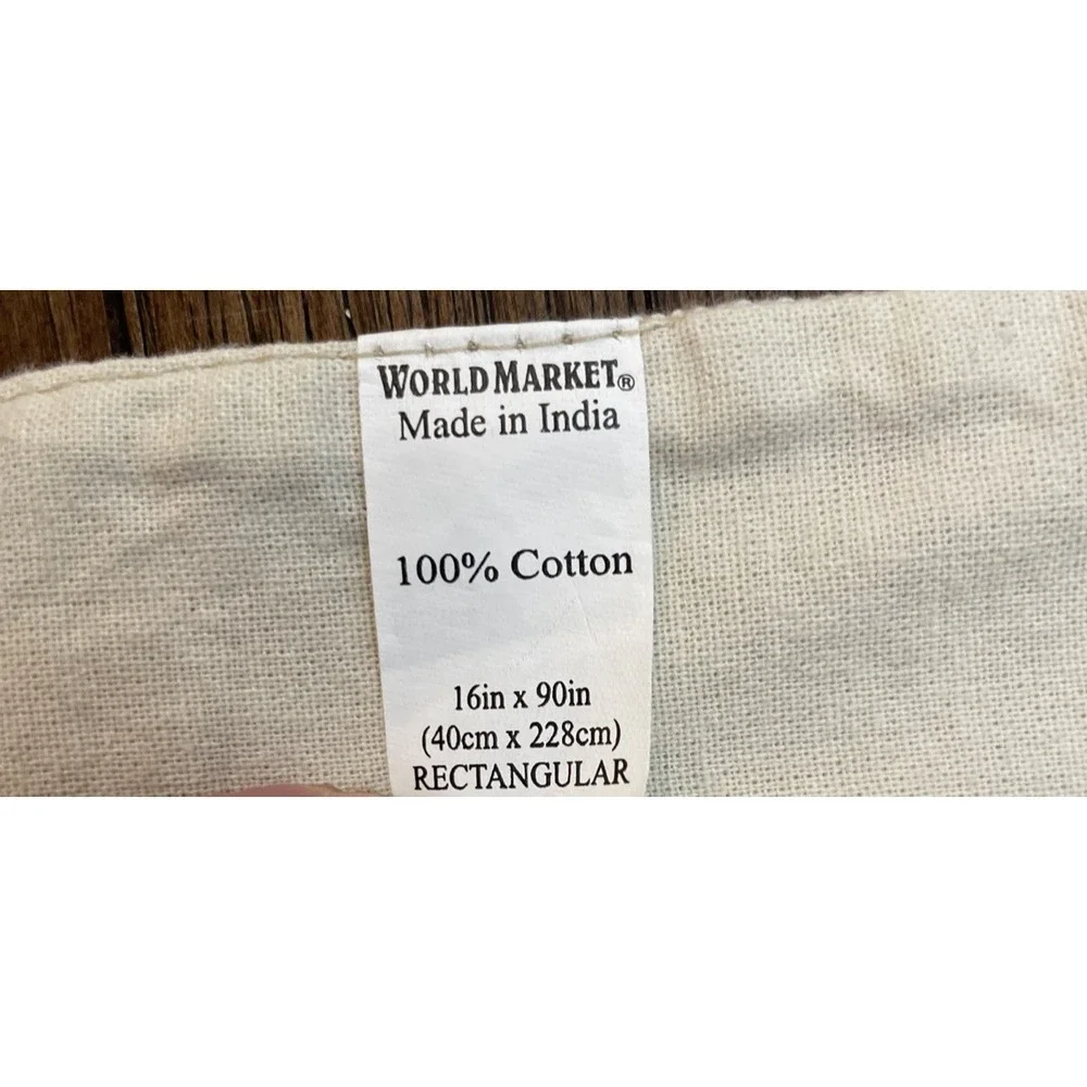 World Market 100% Cotton Paisley Multicolor 16 X 90